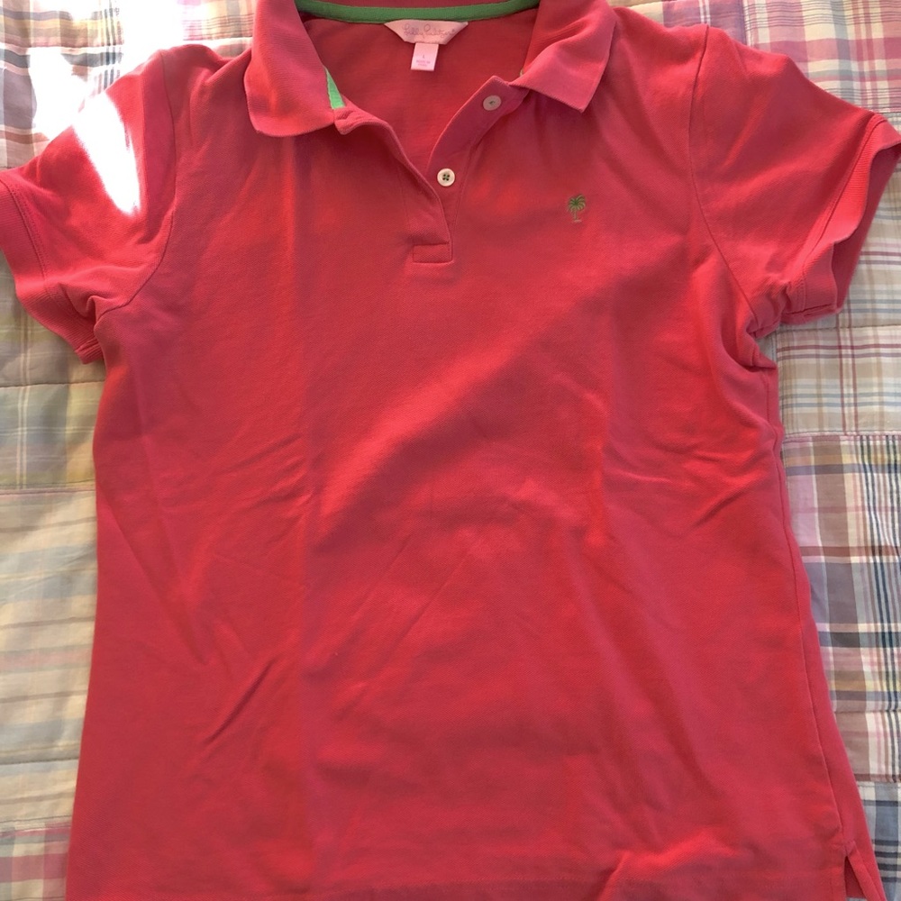 Lilly Pulitzer women’s pink polo shirt size L